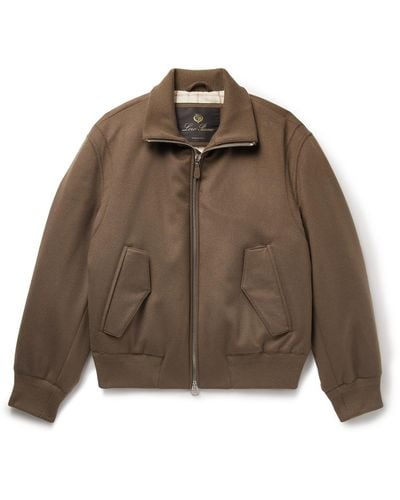 Loro Piana Green Storm System® Padded Cashmere Bomber Jacket - Brown