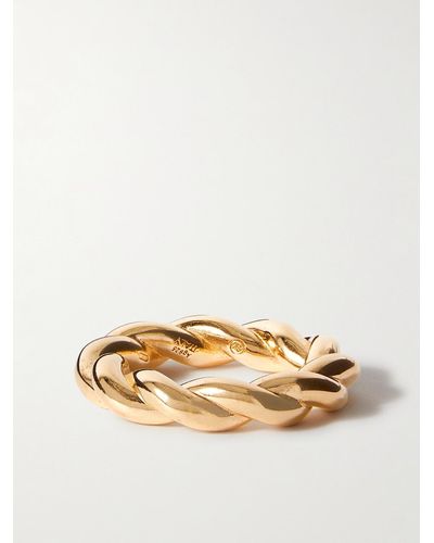 Bottega Veneta Twisted Gold-plated Ring - Metallic