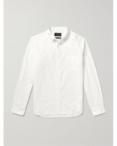 Beams Plus Hemd aus Baumwoll-Oxford mit Button-Down-Kragen - Natur