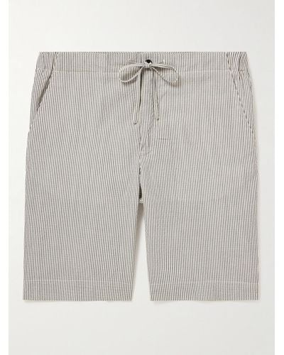 Loro Piana Straight-leg Striped Wool-blend Shorts - Grey