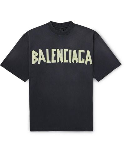 Balenciaga Faded Tape Logo T-shirt - Black