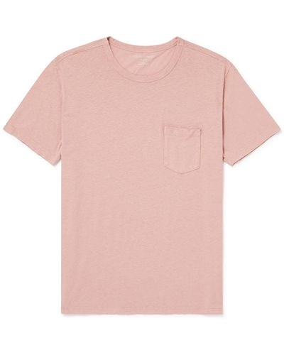 Officine Generale Slub Cotton-blend Jersey T-shirt - Pink