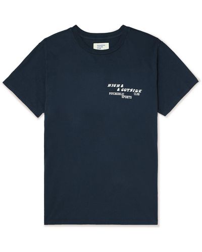 Pasadena Leisure Club Logo-print Cotton-jersey T-shirt - Blue