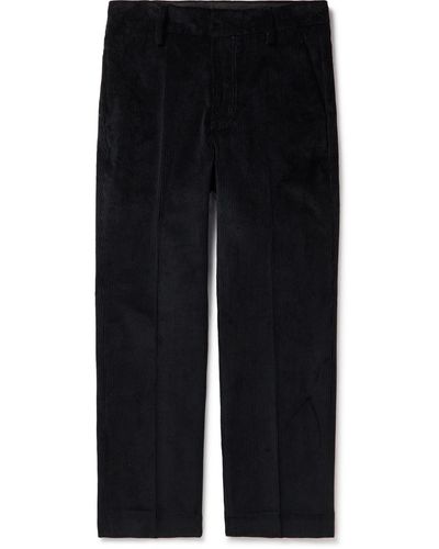Bellerose Sven Slim-fit Straight-leg Cotton-corduroy Pants - Black