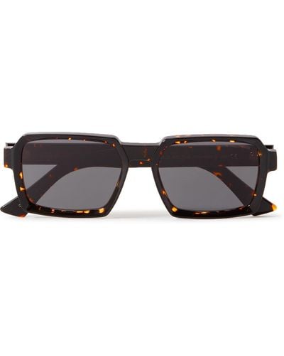 Cutler and Gross 1385 Rectangle-frame Acetate Sunglasses - Black