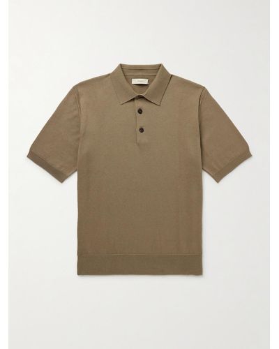 James Purdey & Sons Cotton And Cashmere-blend Polo Shirt - Natural