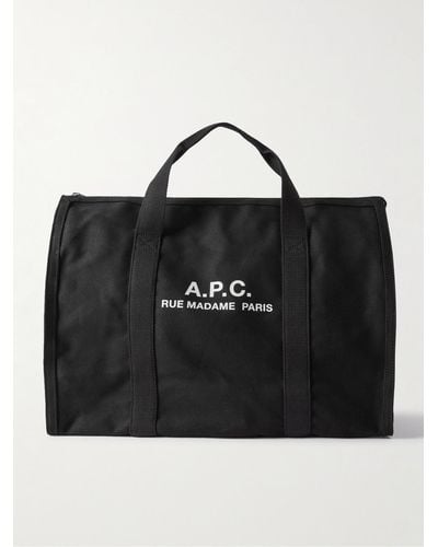 A.P.C. Recuperation Tote aus Baumwoll-Canvas mit Logoprint - Schwarz