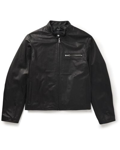 John Elliott Café Racer Leather Jacket - Black