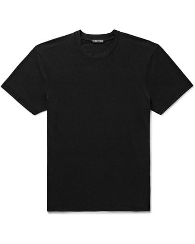 Tom Ford Slim-fit Lyocell And Cotton-blend Jersey T-shirt - Black