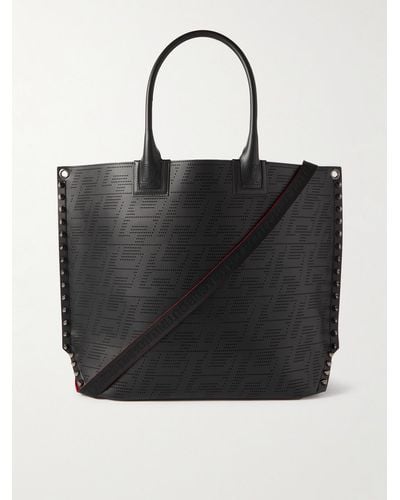 Christian Louboutin Cabalou Perforated Leather Tote Bag - Black