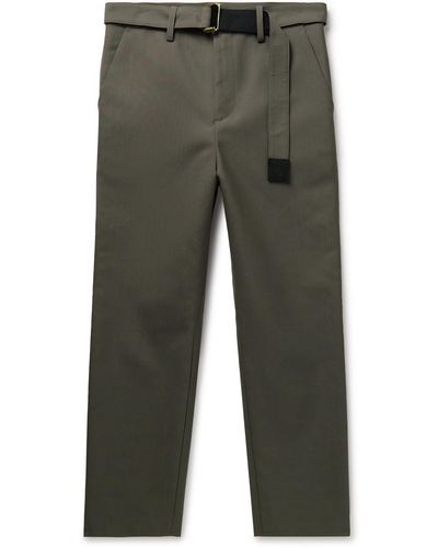 Sacai Carhartt Wip Straight-leg Belted Woven Pants - Green