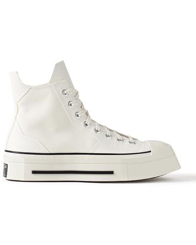 Converse Chuck 70 De Luxe Leather And Canvas Platform High-top Sneakers - White