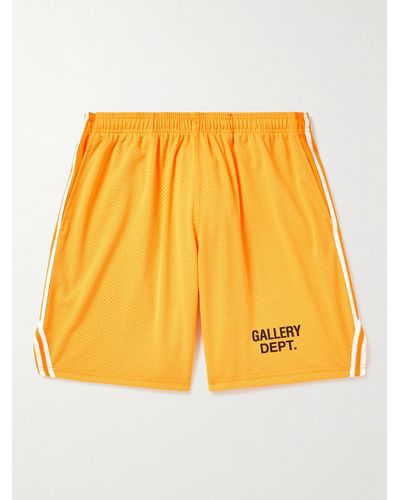 GALLERY DEPT. Shorts a gamba larga in mesh con finiture in fettuccia Venice Court - Arancione