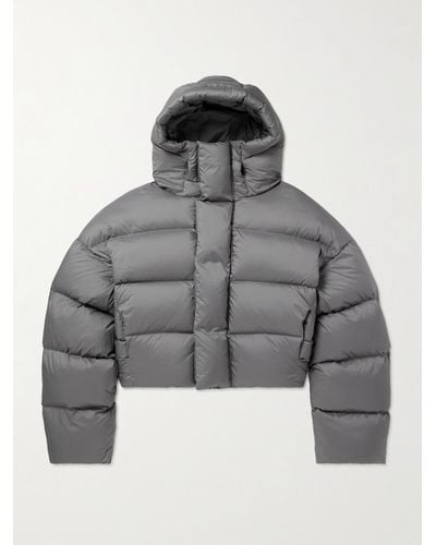 Entire studios Mml Quilted Shell Hooded Down Jacket - Grey