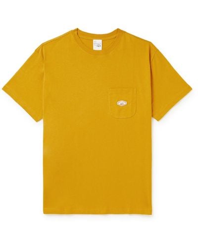 Nudie Jeans Leffe Logo-appliquéd Cotton-jersey T-shirt - Yellow