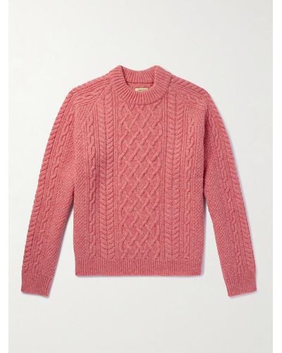 De Bonne Facture Pullover aus Wolle in Zopfstrick - Pink