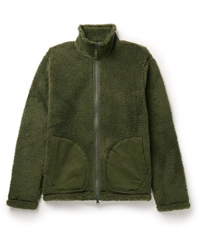Hartford Dorian Cotton Twill-trimmed Fleece Jacket - Green
