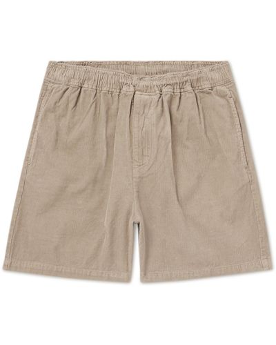 John Elliott Talladega Straight-leg Cotton-corduroy Shorts - Natural