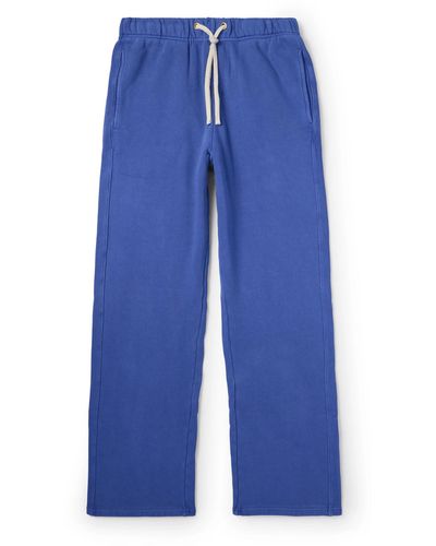 Les Tien Straight-leg Garment-dyed Cotton-jersey Sweatpants - Blue