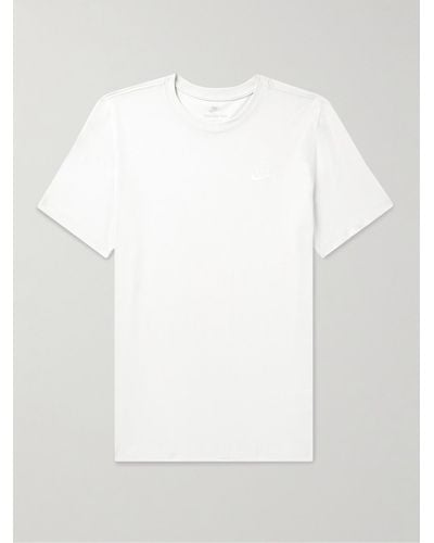 Nike Sportswear Club T-Shirt aus Baumwoll-Jersey mit Logostickerei - Weiß