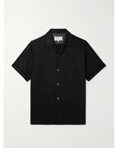 Maison Margiela Camp-collar Twill Shirt - Black
