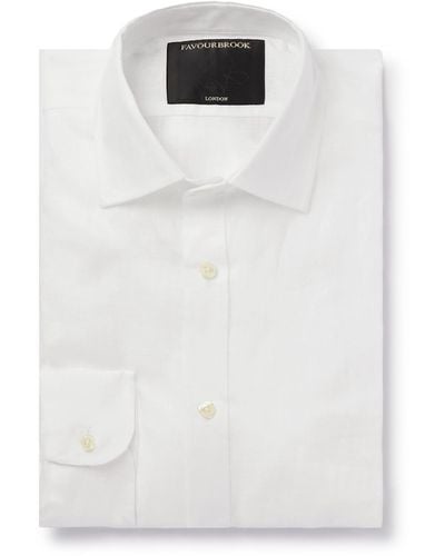 Favourbrook Colne Linen Shirt - White