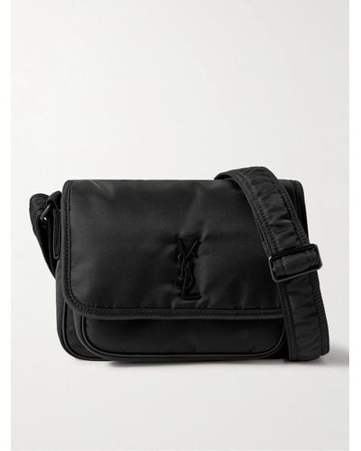 Saint Laurent Niki Small Leather-trimmed Shell Messenger Bag - Black