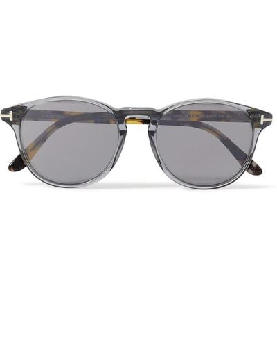 Tom Ford Lewis Round-frame Tortoiseshell Acetate Sunglasses - Gray