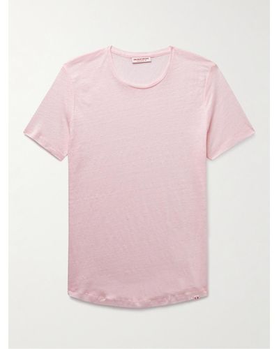 Orlebar Brown Ob-t Slim-fit Linen-jersey T-shirt - Pink