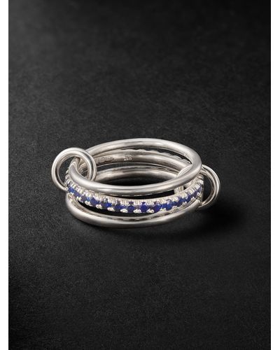 Spinelli Kilcollin Petunia Bleu Sterling Silver Sapphire Ring - Black