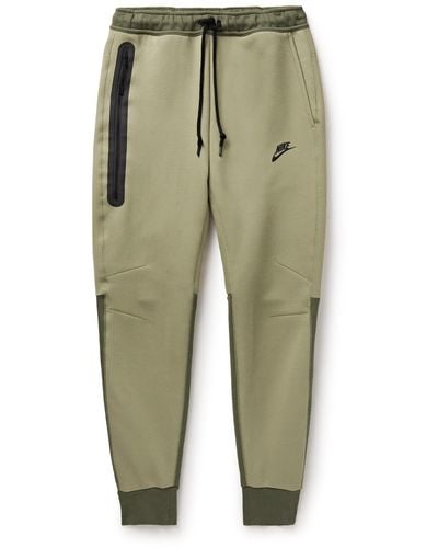 Nike Tapered Cotton-blend Tech Fleece Sweatpants - Green