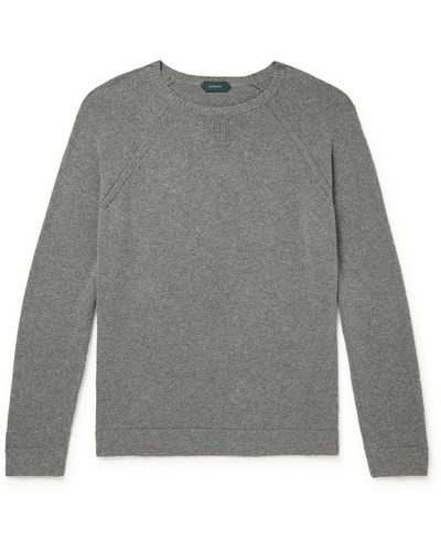 Incotex Cotton-blend Bouclé Sweater - Gray