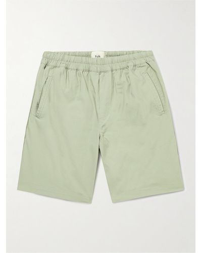 Folk Assembly Straight-leg Cotton-blend Ripstop Shorts - Green