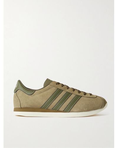 adidas Originals Moston Super Spzl Leather-trimmed Suede Trainers - Green