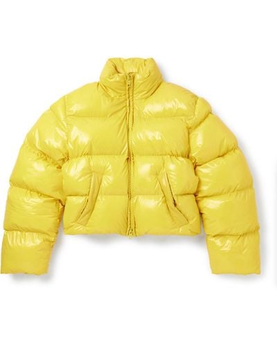 Balenciaga Cropped Padded Shell Jacket - Yellow