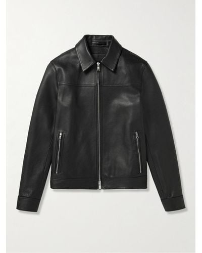 MR P. Full-grain Leather Coach Jacket - Black