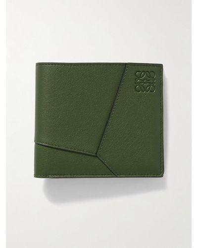 Loewe Puzzle Logo-debossed Leather Billfold Wallet - Green