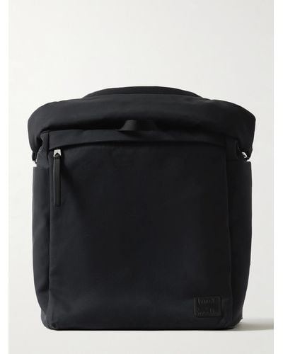 Paul Smith Leather-trimmed Cotton-blend Canvas Backpack - Black