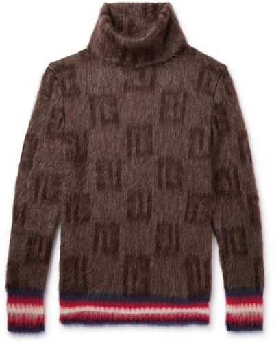 Balmain Monogram Rollneck Sweater - Brown
