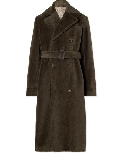 Richard James Belted Double-breasted Alpaca Coat - Brown