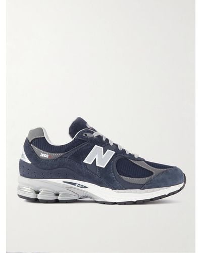 New Balance 2002r Leather-trimmed Suede And Mesh Trainers - Blue