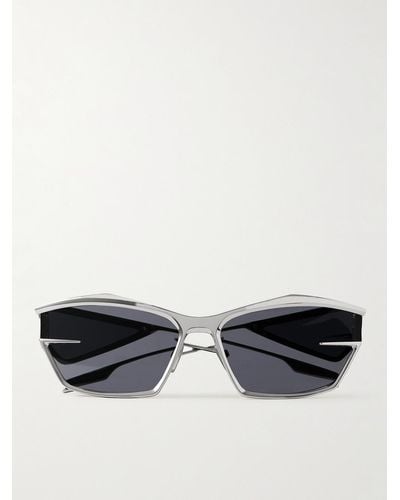 Givenchy Giv Cut silberfarbene Sonnenbrille mit Cat-Eye-Rahmen - Schwarz