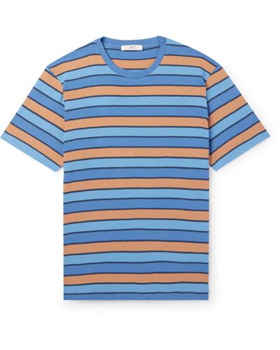 MR P. Striped Cotton-jersey T-shirt - Blue