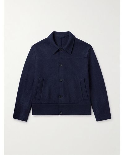 Sunspel Casely-Hayford Blouson in lana Atticus - Blu