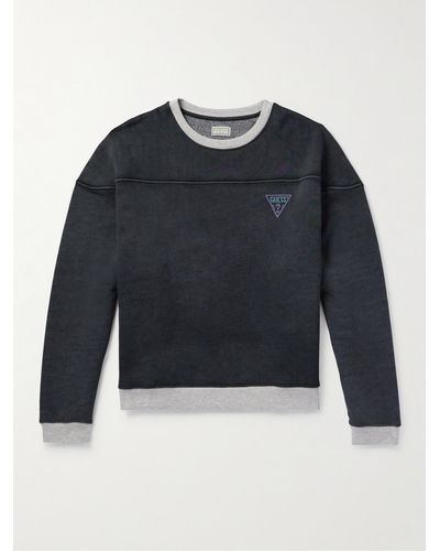 Guess USA Printed Cotton-blend Jersey Sweatshirt - Blue