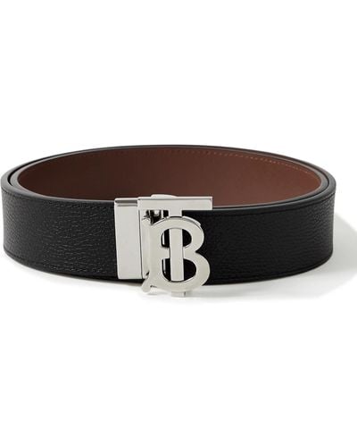 Burberry 3.5cm Reversible Leather Belt - Black