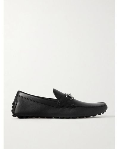 Gucci Byorn Horsebit-embellished Leather Driving Shoes - Black