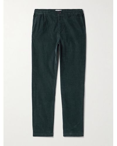 MR P. Straight-leg Garment-dyed Stretch Organic Cotton-needlecord Trousers - Green