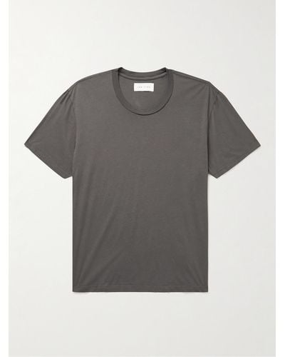Les Tien Garment-dyed Combed Cotton-jersey T-shirt - Grey