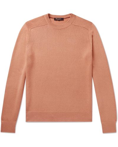 Loro Piana Cotton And Silk-blend Sweater - Orange